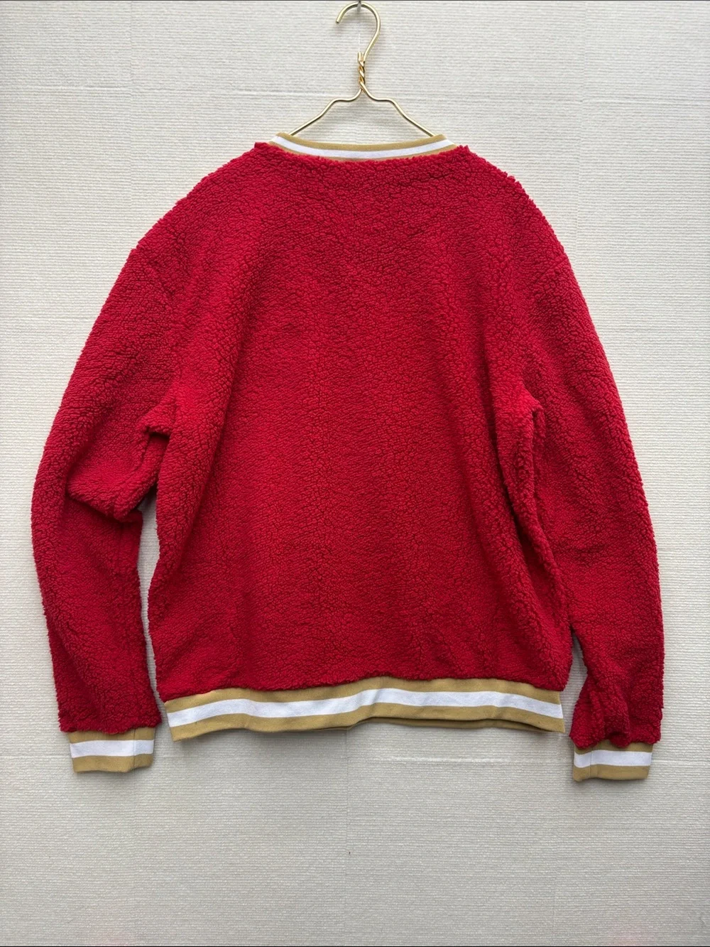New foco San Francisco 49ers Red Sherpa Pullover Sweatshirt - NFL XL - Picture 6 of 8